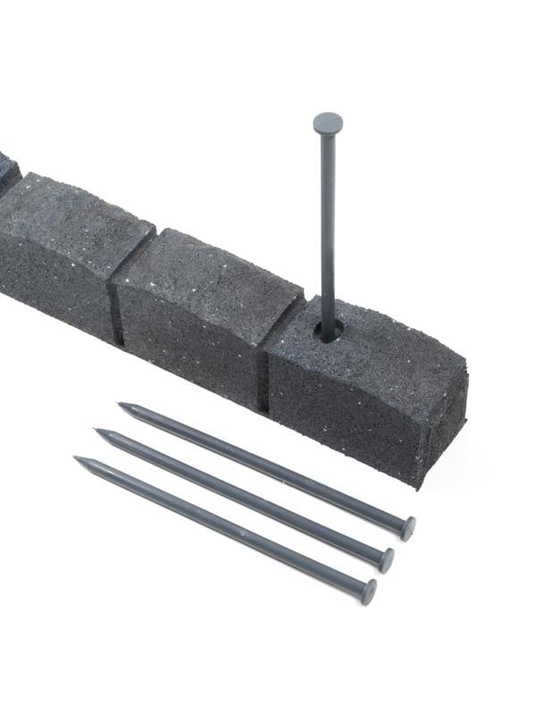 Nicoman Recycled Rubber Roman Stone Garden Border 1.2m - Grey