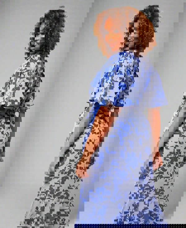 Summer Blue Floral Dress