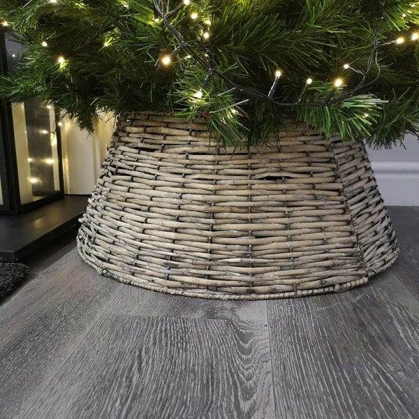 Samuel Alexander 40/58cm Samuel Alexander KD Willow Christmas Tree Skirt Wicker Rattan- Medium Natural