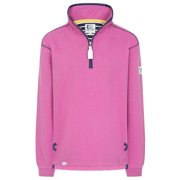 Lazy Jacks LJ3 - Ladies Quarter Zip Sweatshirt - Raspberry - Pink
