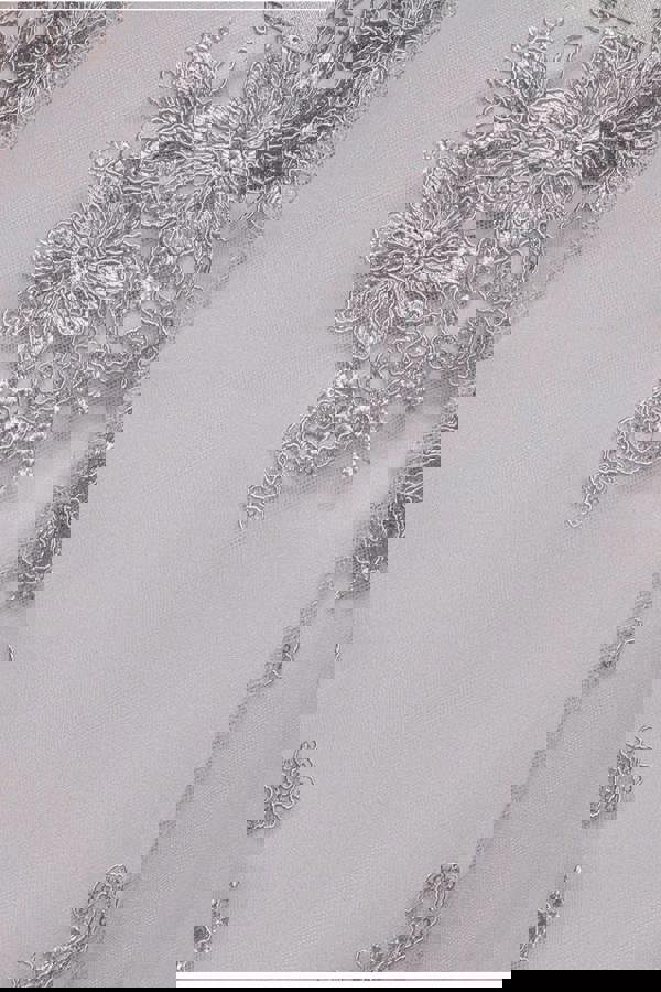 Pleated Satin Bodice High And Low Dress - Grey DR3337QZ