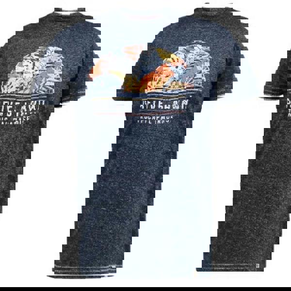 Duke Mens D555 Upton Hawaii Leaf Print Kingsize T-Shirt - Navy Twist