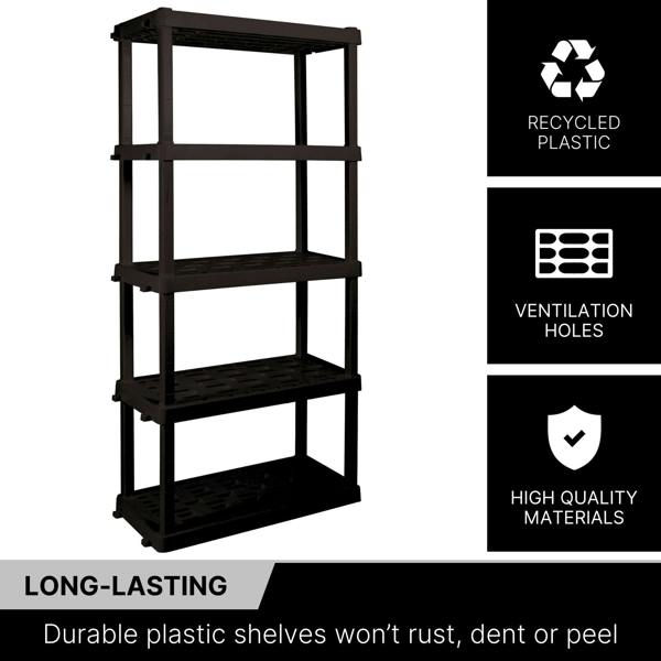 Oskar 5 Tier Shelves Garage Shelving Units Heavy Duty Storage Racking Shelf 45x91x187cm