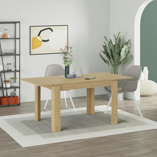 Decortie Tolmen Dining Table Rectangular Extendable Table for 4 Seater Contemporary Kitchen Table 120Wcm Living Room