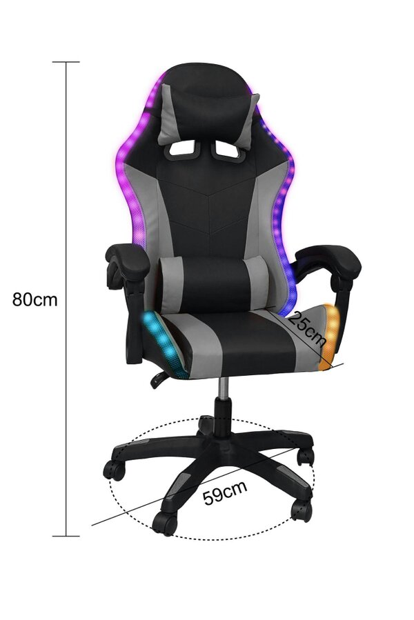 Groundlevel Gaming Office Chair with LED Lights