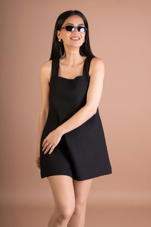 BALOU WOMENS LINEN MINI DRESS