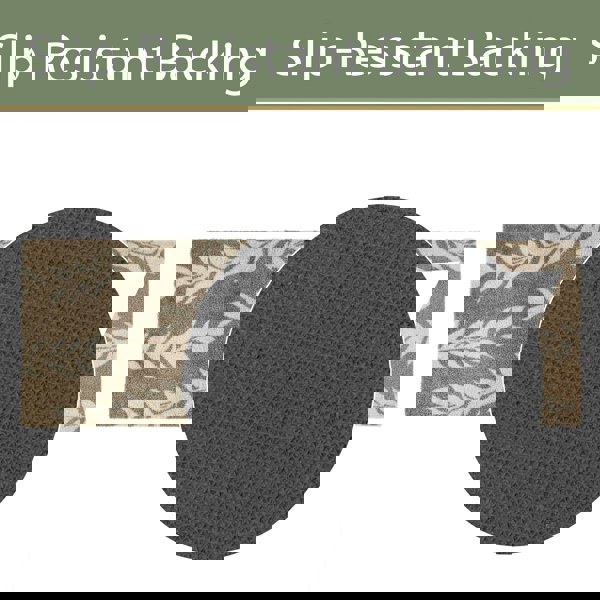 JVL Mega Mat Machine Washable Entrance Runner and Doormat Set, Brown Leaves