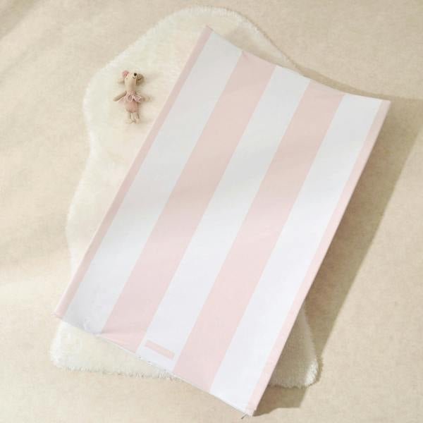 Anti-Roll Changing Mat - Hamptons (Soft Pink) - The Tiny Bed Company™