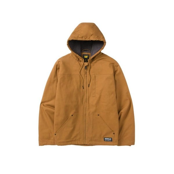 Caterpillar Mens Sherpa Lined Hooded Jacket - Bronze