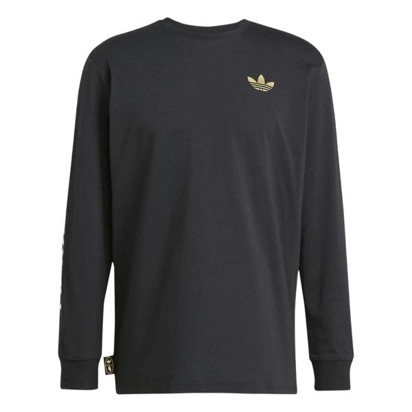 Adidas Mens Juventus Graphic Print Long-Sleeved T-Shirt - Black/Gold - 