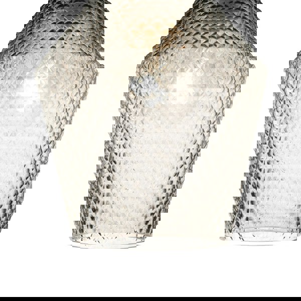 Modern and Compact Diamond Design Smoked Grey Glass Pendant Shade Image 3