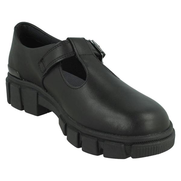Clarks Girls Clarks Chunky Sole T-Bar School Shoes Evyn Bar Y