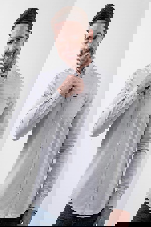 ENORSIA Mens Button Down Collar Long Sleeve Shirt