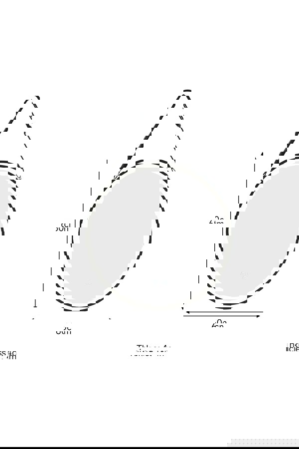 Living and Home D60cm Round Metal LED Mirror with Hanging Strap