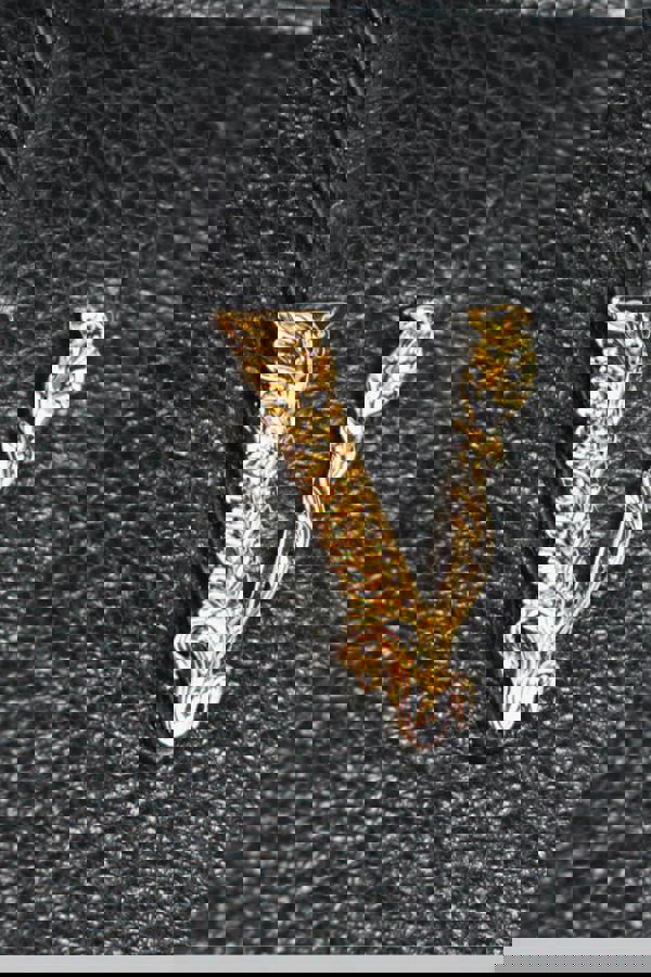 Versace Virtus Black Leather Long Wallet