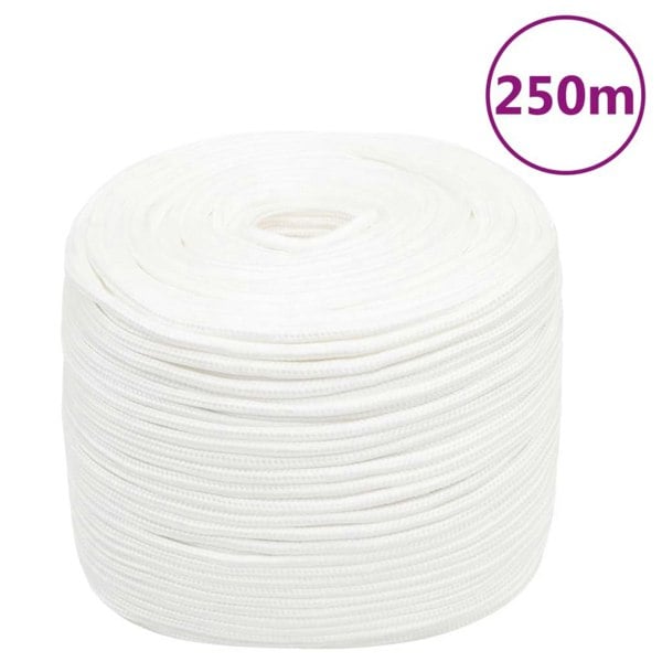 Berkfield Boat Rope Full White 6 mm 250 m Polypropylene