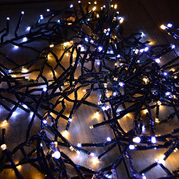Samuel Alexander 720 LED 9.3m Premier Clusterbrights Indoor Outdoor Multifunction Mains Christmas Cluster Lights with Timer in Cool & Warm White