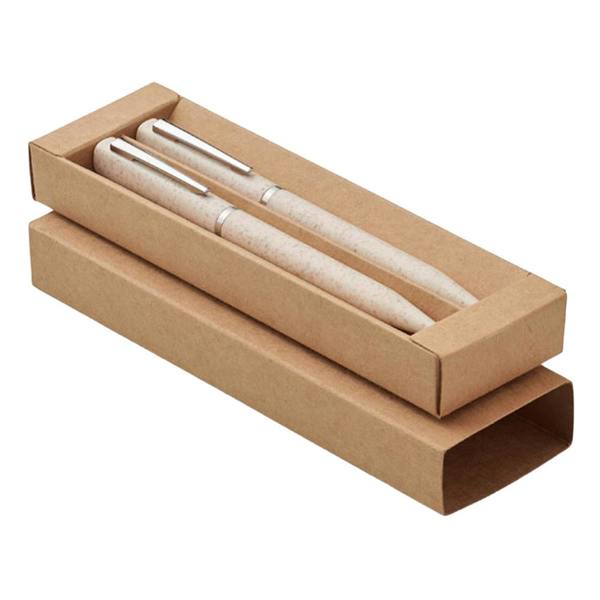 MidOcean Peat Wheat Straw Pen Set (Pack of 2) - Beige - 