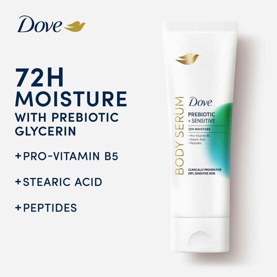 Dove Prebiotic Sensitive Body Serum 6 Pack, Pro Vitamin B5 & Peptides, 6x200ml