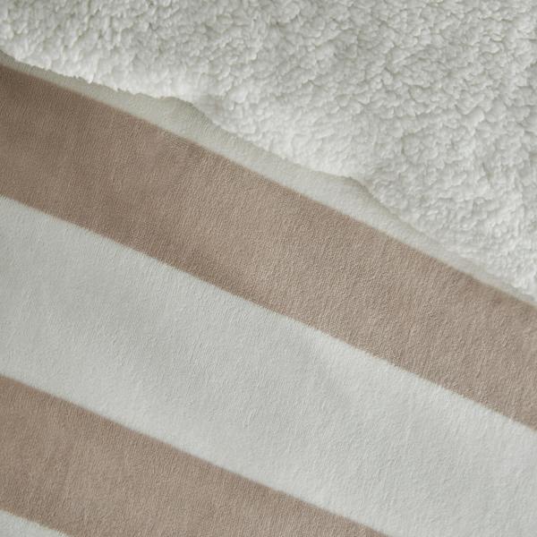 Catherine Lansfield Cosy Sherpa Stripe Duvet Cover Set Natural