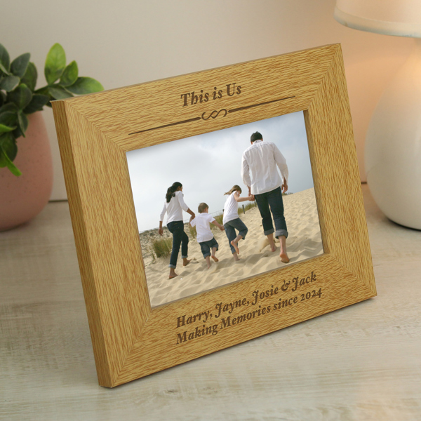 Personalised Memento Company Personalised 6x4 Landscape Wooden Photo Frame
