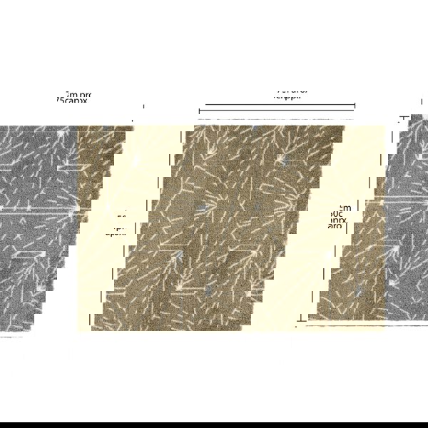 JVL Mega Mat Machine Washable Entrance Runner and Doormat Set, Brown Geo