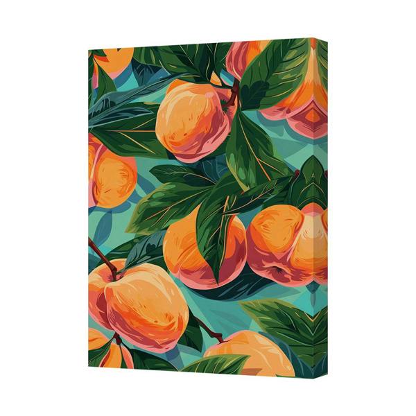 Benjamin Tate Design Contemporary Peach Canvas Art Print With Deep Wood Frame Wall Decor