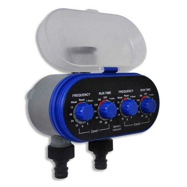 Berkfield Garden Electronic Automatic Water Timer Irrigation Timer Double Outlet