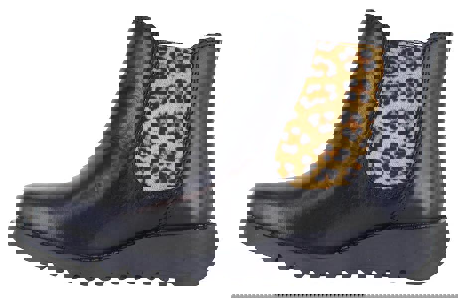 Fly London Salv Womens Wedged Heeled Chelsea Leather Ankle Boots