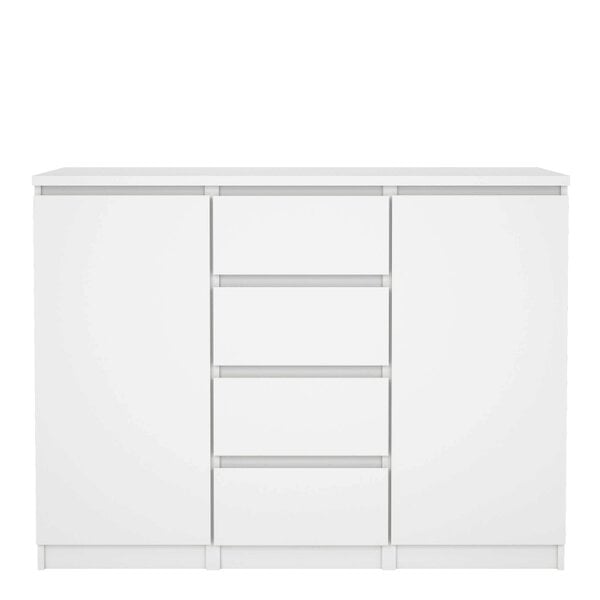 Wyld Haus Budapest White Wooden Sideboard 2 Doors 4 Drawers