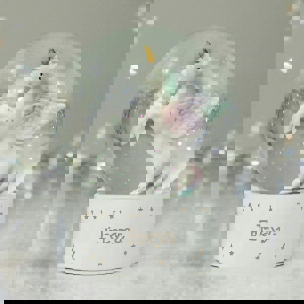 Personalised Memento Company Personalised Unicorn Name Snow Globe