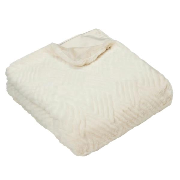 Paoletti Sonnet Faux Fur Cut Throw - Ecru