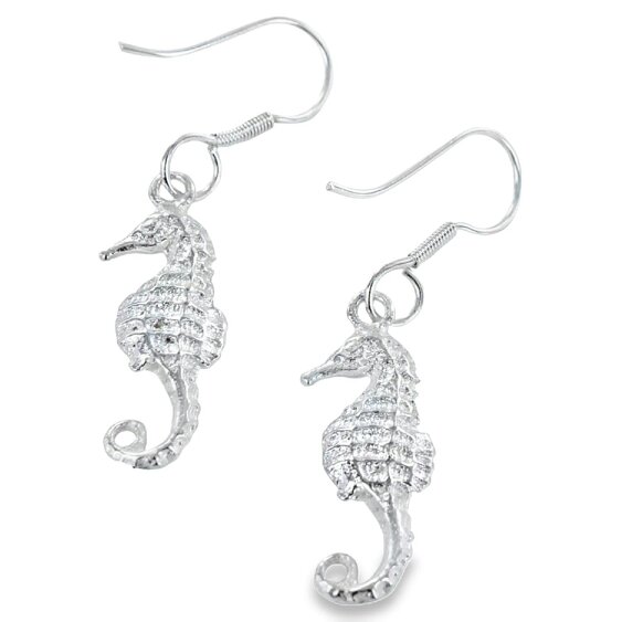 Reeves & Reeves Sterling Silver Seahorse Drop Earrings