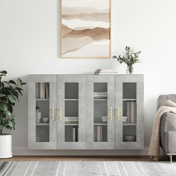 Berkfield Wall Mounted Cabinets 2 pcs Concrete Grey Engineered Wood