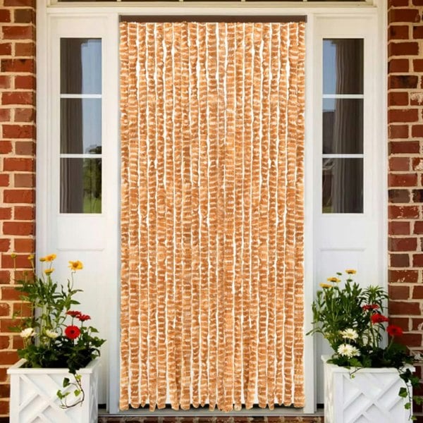 Berkfield Insect Curtain Ochre and White 56x185 cm Chenille