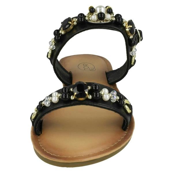 Spot On Ladies Spot On Jewelled Pearl Slingback Sandals F00116