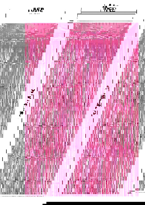 Cheetah Metallic Tinsel Curtain, 3M x 1M Pink