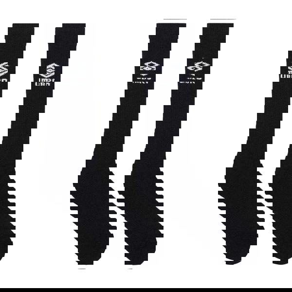 Umbro Mens Staple 1/2 Cushioned Terrycloth Sports Socks (Pack of 3) - Black/White - 