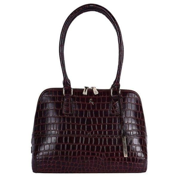 Ashwood Crocodile Print Zip Around Leather Tote Bag: C-53