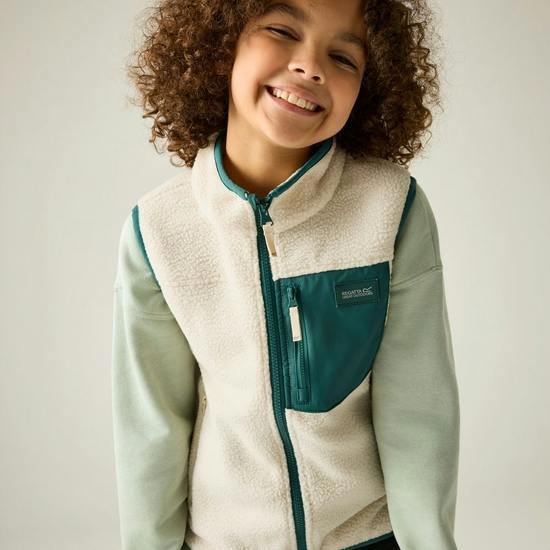 Regatta Childrens/Kids Frankie Fleece Body Warmer - Light Vanilla/Mediterranea - 