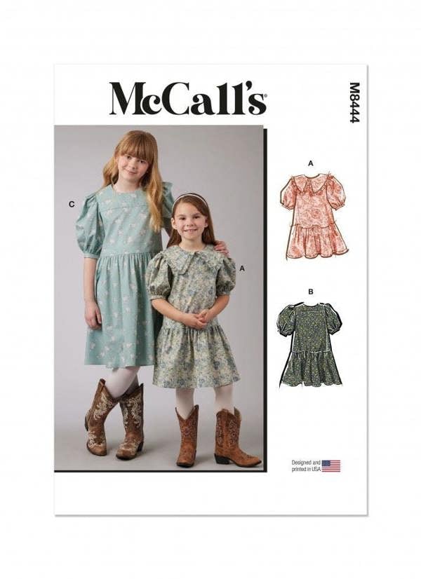 McCalls 8444 Paper Sewing Pattern – Kids' Dress, Easy