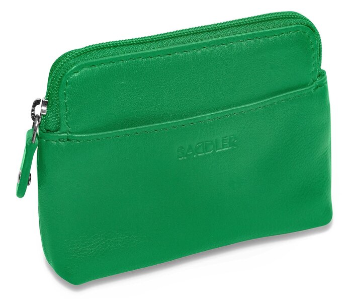 SADDLER Compact Leather Zip-Top Purse "Pia" – Handmade by Saddler | RFID Protected & Gift Boxed | Multi-Functional Card, Coin & Key Holder