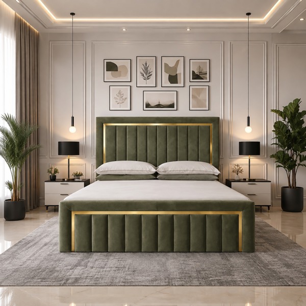 Paradise Beds New Gold Strip Ottoman Bed Frame