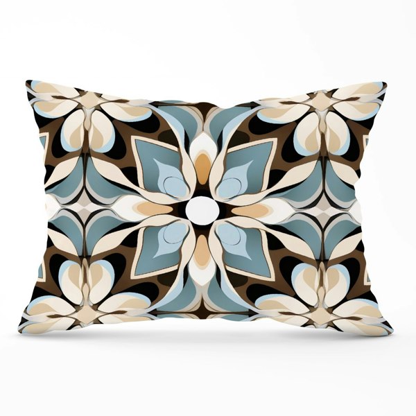 Warren Reed Beige And Brown Abstract Pattern Cushions