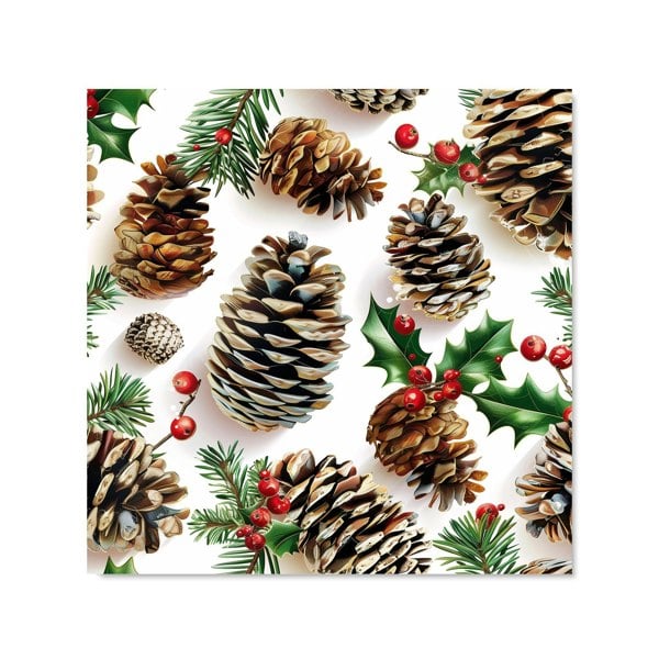 Warren Reed - Designer Holiday Pine Cones and Berries Kitchen Splashback