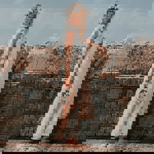 young girl in a flower girl dress
