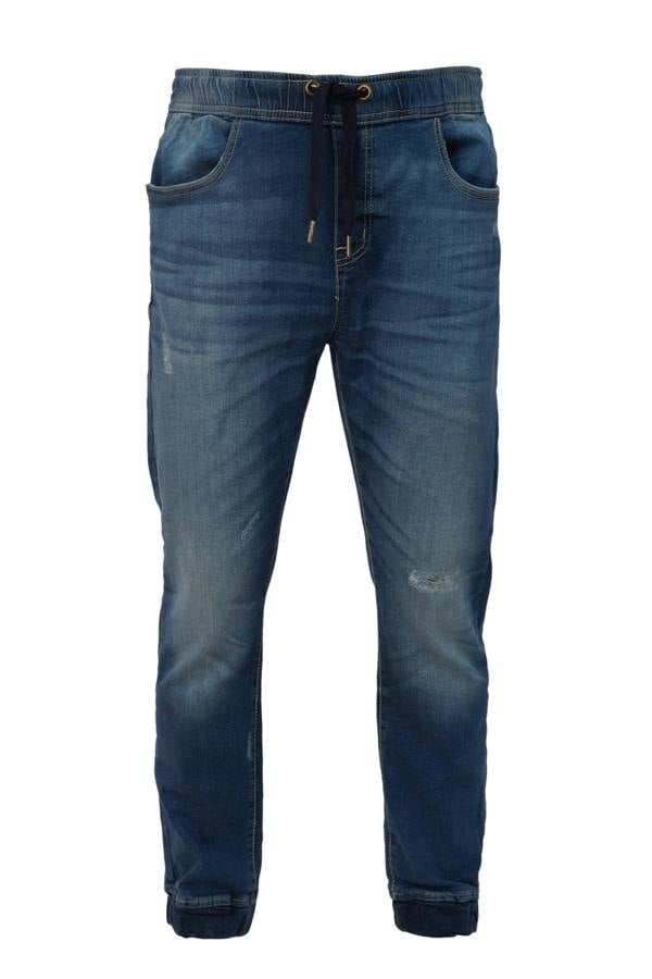 Smart Living Men's Elasticated Denim Joggers with Drawcord & Classic Pockets - Mid Wash