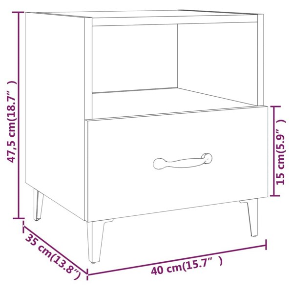 Berkfield Bedside Cabinets 2 pcs High Gloss White Engineered Wood
