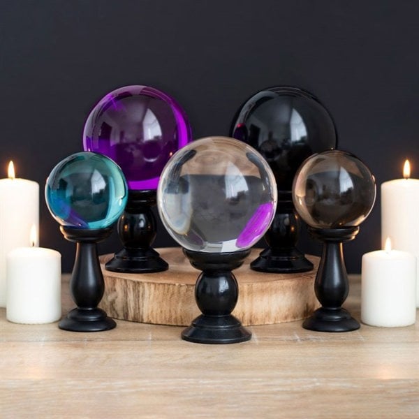 Serano Small Teal Crystal Ball on Stand