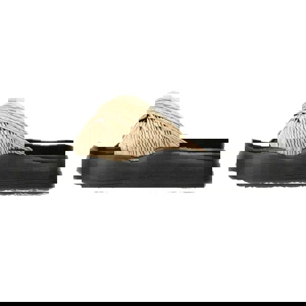 Desert Fleur Gabbro Pleated Satin Women's Gold Sandals